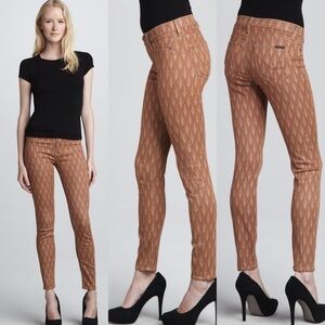Hudson “Nico” Super Skinny Mid Rise Nouveau Denim AllOver Print 26 Jeans Neutral